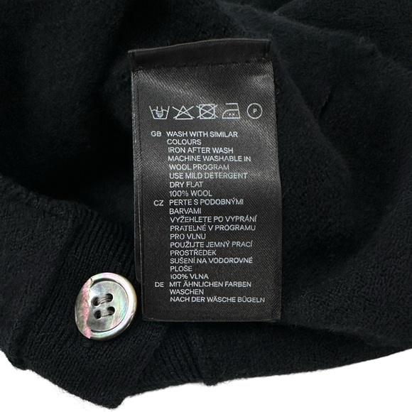 RARE Comme Des Garcons x H&M Black Wool Lightweight Minimalisy Cardigan Sweater - Picture 5 of 6